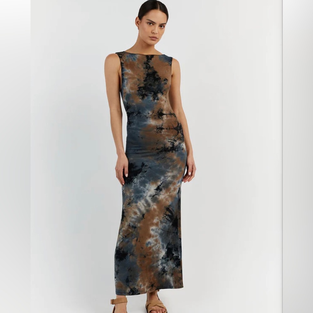 DIISH Millen Blue Tie Dye Dress